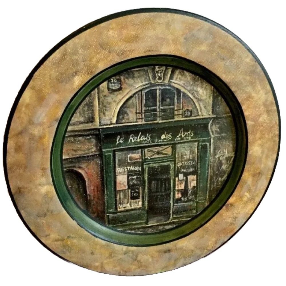 Chiu Tak Hak‎ Decorative Art Plate Paris Store Front Porcelain Collectible Dish